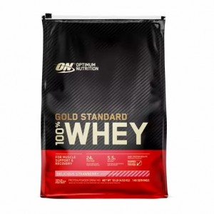 Optimum Nutrition GOLD STANDARD 100% WHEY™ Delicious Strawberry 10 lb (146 Servings) Argentina | 94312-EFTR