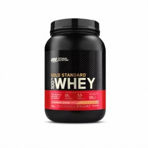 Optimum Nutrition GOLD STANDARD 100% WHEY™ Strawberry Banana 2 lb (30 Servings) Argentina | 32467-VIJS