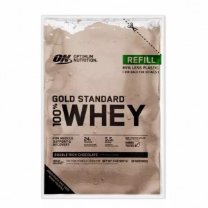 Optimum Nutrition GOLD STANDARD 100% WHEY™ Recyclable Refill Bag Double Rich Chocolate 2 lb (29 Servings) Argentina | 82197-XOZH