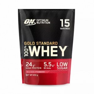 Optimum Nutrition Gold Standard 100% Whey Proteina Delicious Strawberry 450 grams (15 Servings) Argentina | 20134-GKHN