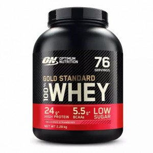 Optimum Nutrition Gold Standard 100% Whey Proteina Delicious Strawberry 2.28 kg (76 Servings) Argentina | 02415-GXCS