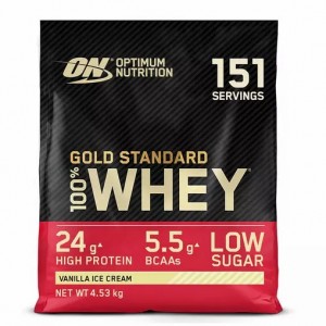 Optimum Nutrition Gold Standard 100% Whey Proteina Vainilla Ice Cream 4.53 kg (151 Servings) Argentina | 67203-NALB