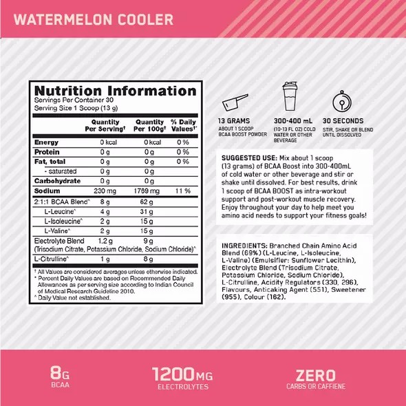 Optimum Nutrition BCAA Boost Watermelon 30 Serves Argentina | 83479-HESB