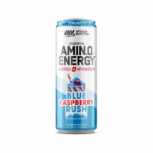 Optimum Nutrition ESSENTIAL AMIN.O. ENERGY+ Electrolytes Sparkling *new* Blue Raspberry Rush 355ml * 12 Cans (12 Servings) Argentina | 32160-HOBM