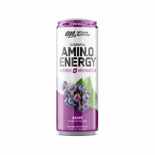 Optimum Nutrition ESSENTIAL AMIN.O. ENERGY+ Electrolytes Sparkling Grape 355ml * 12 Cans (12 Servings) Argentina | 34781-GEYU