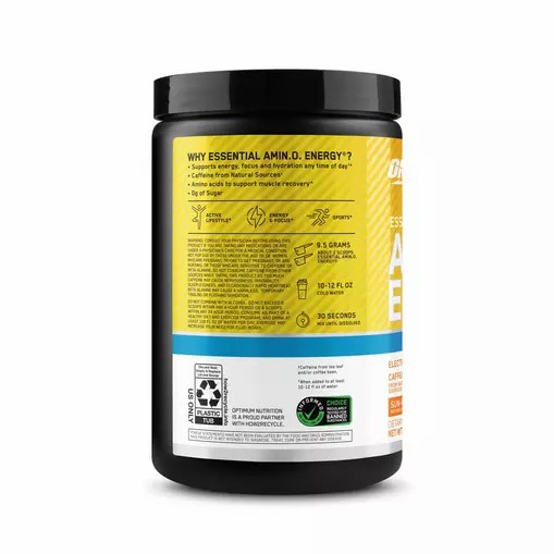 Optimum Nutrition Essential AMIN.O. ENERGY + Electrolytes *new* Sun-kissed Citrus 0.63 lb (30 Servings) Argentina | 53028-WOMX