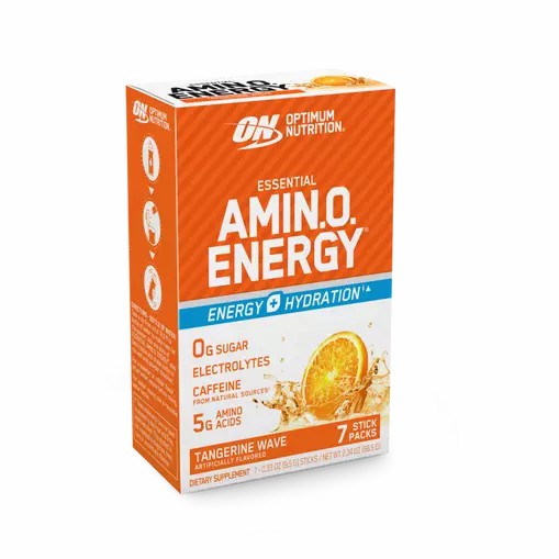 Optimum Nutrition Essential AMIN.O. ENERGY + Electrolytes Tangerine Wave 7 Stick Packs (7 Servings) Argentina | 02435-LAXU