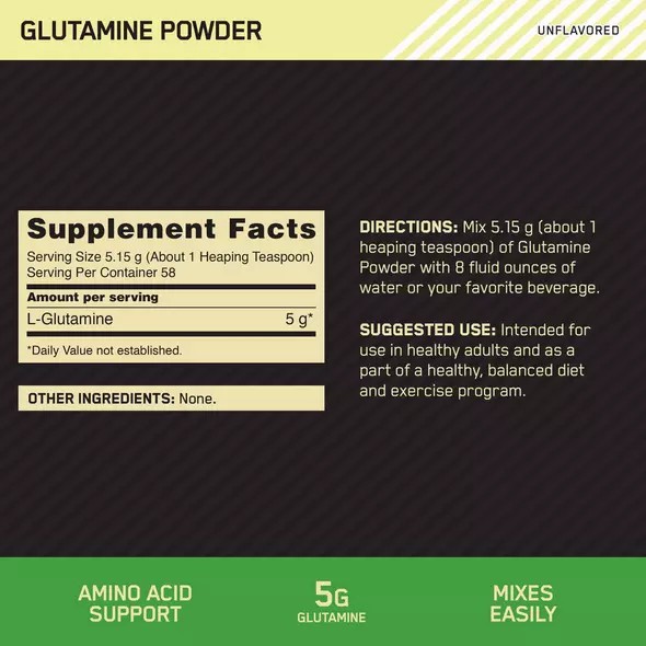 Optimum Nutrition Glutamine Powder 0.66 lb (58 Servings) Argentina | 81759-ZOGA