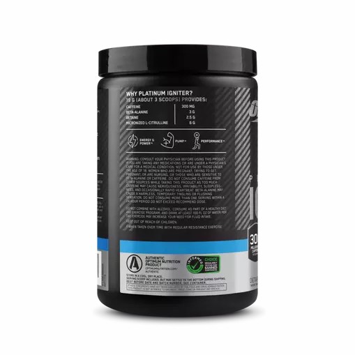 Optimum Nutrition Platinum Igniter Blue Raspberry Freeze 0.84 lb (20 Servings) Argentina | 35790-BDIP