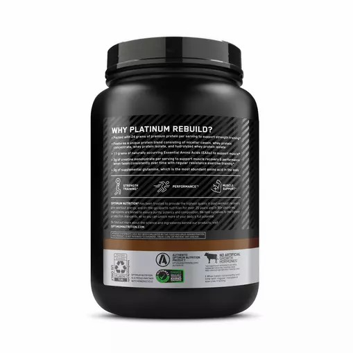 Optimum Nutrition Platinum Rebuild Dark Chocolate 1.67 lb (20 Servings) Argentina | 13298-XGPD