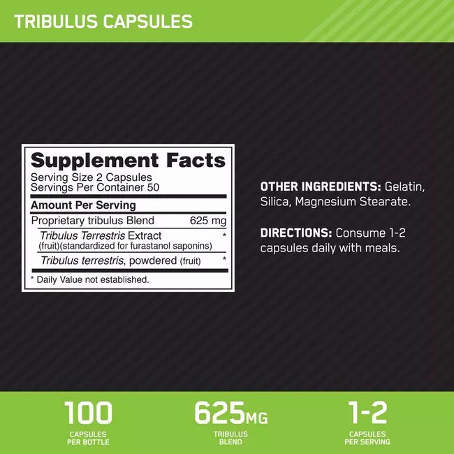 Optimum Nutrition Tribulus Caps 100 Capsules (50 Servings) Argentina | 90627-PJSG